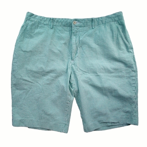 POLO RALPH LAUREN Seersucker Striped Green White Men's Shorts size 40 - Picture 1 of 12